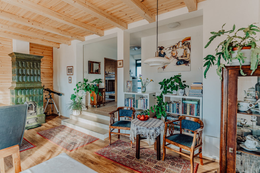 könnyűszerkezetes családi ház nappali